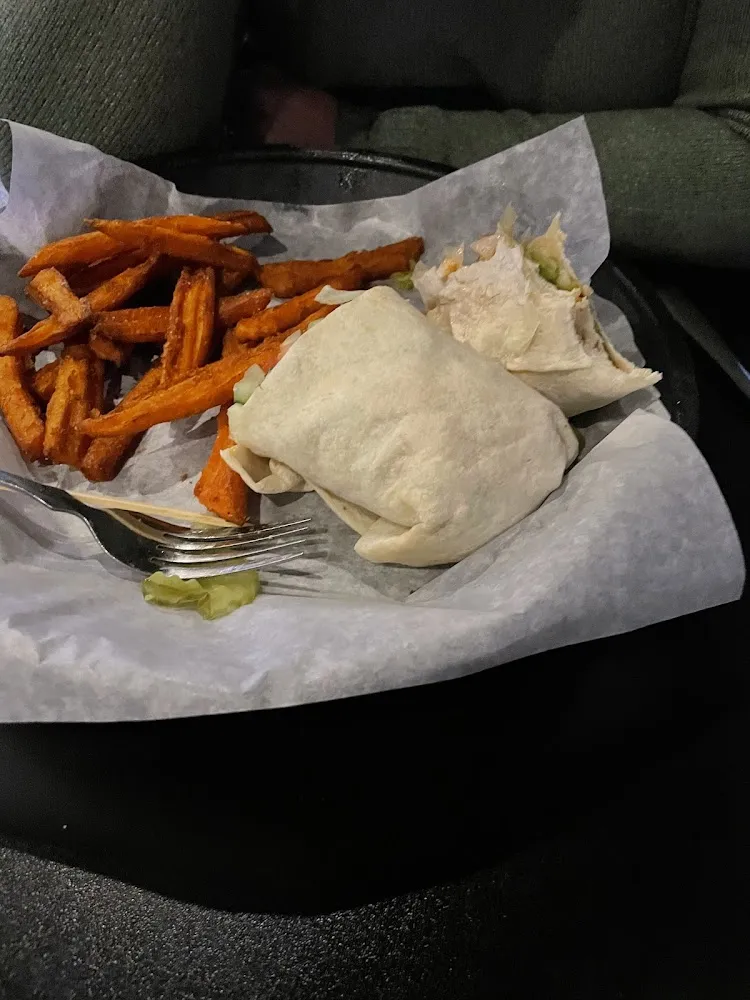 Sweet Chicken Chili Wrap and Sweet Potato Fries